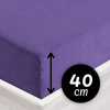 Froté napínacie prestieradlo na extra vysoký matrac FR-013 Fialové 90 x 200 - výška 40 cm
