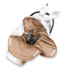 Einschlagdecke Babyschale Winter 80x87 cm - Fußsack Baby Decke für Auto Wintersack Baumwolle Minky Schlummer Bär Braun Totsy Baby