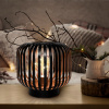 Solight kovový oválny lampáš so žiarovkou s micro LED, teplá biela, medená, 3xAA, 18cm WO3103