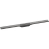 HANSGROHE RainDrain Flex vrchná sada sprchového žľabu 100 cm, skracovateľná, pre inštaláciu ku stene, kartáčovaný čierny chróm, 56053340