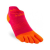 Injinji ponožky RUN no show-červená/oranžová M/L