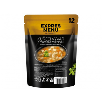 EXPRES MENU Kurací vývar s mäsom a zeleninou (2 porcie 600 g)