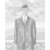 ZUTY Bodkovanie - SYN ČLOVEKA (RENÉ MAGRITTE) Rámovanie: vypnuté plátno na rám, Rozmer: 80x100 cm