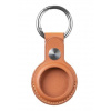 AppleMix Obal / puzdro TACTICAL pre Apple AirTag - kovový krúžok - syntetická koža - hnedý