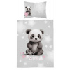 DETEXPOL Obliečky do postieľky Baby Panda sivá Bavlna, 100/135, 40/60 cm