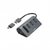 Hama USB hub a čítačka kariet, 5 portov, USB-C adaptér - HAMA 200140