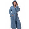 Pánský župan s kapucí, froté bavlna 1ZF3095 modrá M + První výměna zboží zdarma.