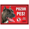 Juko Plastová tabuľa Pozor Pes Staford 21 x 14,7 cm