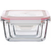 MagicHome Dóza MagicHome, sada 3 ks, sklenená, sklo, obdlžníková, s vekom, 400/900/1900 ml