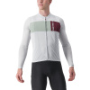 Castelli Prologo 7 LS, Silver grey/ Defender green/ Bordeaux Veľkosť: M Letný dres s dlhým rukávom bez zateplenia