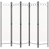 vidaXL Paraván s 5 panelmi, biely 200x180 cm