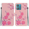 Peňaženkové kožené puzdro Crystal Drawing na Motorola Edge 40 Neo - Cherry Blossoms