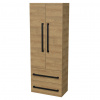 Swiss aqua technologies Koupelnová skříňka s černou úchytkou SAT Cube Way 60x163x33 cm dub Hickory mat CUBE3CV60DH