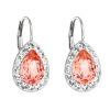 Evolution Group Strieborné náušnice visiace s krištáľmi Swarovski oranžová slza 31242.3