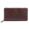 Kožená peňaženka peračníkového typu na zips Poyem 5212 hnedá
