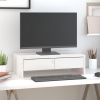 Stojan na monitor bílý 50x27x15 cm masivní borové dřevo Bílá 813955