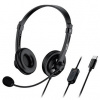 Genius HS-230U sluchátka s mikrofonem, drátová, černá, USB-C