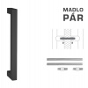 MPkovania FT - MADLO kód K02K 25x25 mm UN pár Rozteč madla: 900 mm, Rozmer profilu madla: 25x25 mm, Dĺžka: 925 mm