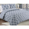 Prikrývka na posteľ - Prehoz Euromat polyester 240 x 220 cm biela, odtiene sivej (Obojstranný sivobiely prehoz na posteľ 220x240 + obliečka na vankúš)