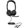 Jabra Evolve2 50 Headset otvorená (On Ear) káblové, 25069-999-899, stereo, čierna, Redukcia šumu mikrofónu, Potlačenie hluku; 25069-999-899
