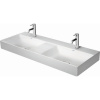 DURAVIT DuraSquare dvojumývadlo do nábytku s dvomi otvormi, bez prepadu, 1200 x 470 mm, biela, s povrchom WonderGliss, 23531200411