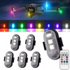 6 KS Univerzálne LED svetlo motocykel bicykel dron USB 8 farieb + Diaľkové ovládanie