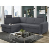 Rohová sedacia súprava Robin, popolovo šedá látka, ľavý roh