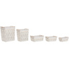 Craftenwood Kôš na špinavé prádlo Home ESPRIT Biela Prírodná Kov Shabby Chic 42 x 32 x 51 cm 5 ks