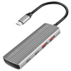 LogiLink UA0413 4 porty USB 3.1 hub (Gen 2) s hliníkovým krytom, s portom pre rýchle nabíjanie sivá space; UA0413