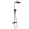 Ravak Sprchový sloup Flat FL 091.20BL Sprchový sloup Flat termostatický, posuvný, se setem, černá X070443