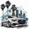 CUKROVÁ TLAČ jedlý obrázok na tortu Cukrová hmota Šedé Audi RS 3 + MENO TEXT