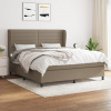 vidaXL Posteľný rám boxspring s matracom sivohned 160x200 cm látka - Šedohnedá - 167356-101706
