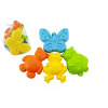 Teddies Formičky Bábovky na piesok plast zvieratká 4 ks v sieťke 12x10x8cm 12m+