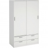 MID.YOU SKRIŇA S POSUVNÝMI DVERAMI, biela, 121,2/200/60,3 cm - Online Only spálne - 001723006701