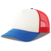 Atlantis Headwear Kšiltovka Rapper-S, 5 panelová, Trucker COT330262p9699-white/red/r UNI Bílá/červená/modrá