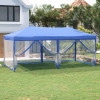 Skladací párty stan s bočnými stenami modrý 3x6 m-ForU-93549