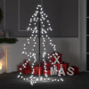 vidaXL Vianočný stromček, kužeľ, 160 LED, dovnútra aj von 78x120 cm - Biela - 60160-15092