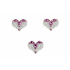 Nalepovacie strieborné srdce so Swarovski Elements krištáľmi svetlo ružová Light Rose na telo a vlasy