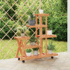 zahrada-XL Stojan na kvetiny s kolieskami 95x25x101 cm masívna jedľa 362882