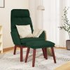 Relaxačné kreslo s podnožkou tmavozelené zamat-ForU-3097568