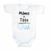 Body krátky rukáv s vtipným textom Baby Nellys, Máma+Táta, chalan 86 (12-18m)