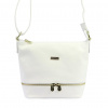 MiaMore 01-019 biela dámska kožená kabelka 26 x 21 x 11 cm