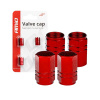 Hliníkové krytky na ventil červené 4 ks