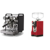 Rocket Espresso Mozzafiato FAST V, black + Eureka Mignon Specialita, CR ferrari red