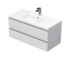 Kúpeľňová skrinka s umývadlom SAT Cube Way 100x47,5x46 cm biela mat CUBE3D1002ZBMOD