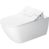 DURAVIT WC s hlbokým splachovaním Happy D.2 pro SensoWash® rimless predĺžené prevedenie biele závesné na stenu s povrchovou úpravou WonderGliss 25505900001 bez WC sedadla so sprchou