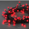 Vianočné osvetlenie vonkajšie, 80 LED-guličky 10mm, 6.32m, červené