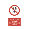 Výstražná tabuľka Tento výťah neslúži na evakuáciu osôb 150 x 80 mm