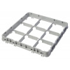 Nadstavec do košov full drop 500x500 mm sivý, model E2, Cambro, počet priehradiek: 9 (3x3), rozmery priehradky: 150x150 mm, Svetlošedá, 499x499x(H)51mm