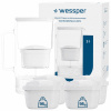 Sklenená filtračná kanvica Wessper D2 BOROSILICATE 3l biela + 5x filter